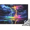 VHJRNXPMZBTL Tempesta di Fulmini Colorati Puzzle 1000 Pezzi Carta per Adulti Riflesso Notturno Gioco di Puzzle 1000 Pezzi Relax Arredo Regalo 38x26cm/1000pcs