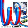 Ludihive Pista Macchinine Arrotolabile, 4.5 Metri Pista Cars, Set da Piste Auto Flessibile, Piste Da Corsa con Veicolo Incluso, Car Track Giocattolo con Accessori per Bambini