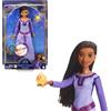 Mattel Disney Wish Bambola articolata Asha De Rosas Cantante con personaggio stellare, vestito rimovibile, canta in francese, capelli intrecciati, giocattolo per bambini, dai 3 anni, HVX69