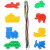 Diffaxy gioco di corda 8 pezzi, carte stringate con trasporto e forme animali e linee, giocattoli per l'apprendimento precoce, giocattoli stringate per ragazzi o ragazze dall'età di tre anni