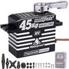 HobbyPark Impermeabile 45KG Servo Coreless Motore 8.4V HV Servo Alta Coppia Servo Full Metal Gear RC Servo Programmabile per 1/8 1/10 RC Crawlers RC Camion RC Auto Buggy Angolo di controllo robotico