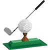 alltogetho Pallina da golf 3D e blocchi di costruzione per mazze - Micro giocattolo da scrivania per esposizione sportiva con base a T, regalo unico per la decorazione della stanza, regalo per