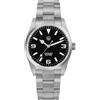 watchdives WD6610 Orologio automatico, movimento giapponese 9015, 37 mm, in cristallo zaffiro, da uomo, impermeabile fino a 100 m, con chiusura a regolazione rapida OTF, nero, classico