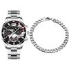 Bsbkoj Fancy Watches for Men, Luxury Wristwatch, Stainless Steel Watch, Movement Z618, Business Style Round, 40.5mm, Pin Buckle, for Formal, Work, Casual Use