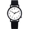 Comtex Orologio classico, quadrante analogico, cassa nera, cinturino in silicone nero, Nero , Classico