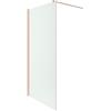Parama Parete Doccia Walk-In 140 cm Keros, Vetro Temperato 8mm Anticalcare, Profilo Alluminio Rame Spazzolato, Altezza 200 cm, Installazione Reversibile Dx/Sx con Barra Stabilizzatrice