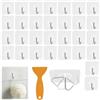 leruiyezs 30 Pcs Ganci Adesivi Con Raschietto,Extra Resistenti Trasparenti,Gancio Adesivo Impermeabile 10Kg Per Parete,Soffitto,Ruotabili 180° Per Cucina Bagno Soggiorno Camera,Per Interni Ed Esterni