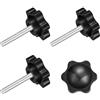 QUARKZMAN 4pz Manopola a Vite di Serraggio, M4 x 25mm Manopola Stella a Forma Esagonale Impugnature Plastica Maniglia Vite Serraggio Manuale per Base Ombrellone Mobili Meccanici, 25mm Dia