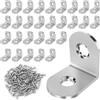 YFLeomry 30 connettori angolari in acciaio inox, 20 x 20 mm, angolo in metallo, 90 gradi