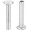 QUARKZMAN 200pz Rivetti Semitubolari, 2mm x 10mm Rivetti Semi-Tubolari Testa Piatta Tonda Alluminio Rivetti con Perno Metallo per Riparazioni Domestiche Industriali, Argento