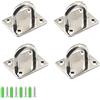 Zerniple M8 Pad Eye Plate 304 ganci a U in acciaio inox 304 ganci ad anello ganci da soffitto gancio a vite gancio occhi gancio (4 pezzi con viti in acciaio inox)