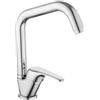 AMBRA WATER Rubinetto miscelatore monocomando per lavello con canna alta quadra serie blu 2.0 3/8 (Cromato)