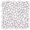 MOSANI Mosaico piastrelle ciottoli di fiume ciottoli arcuati bianco crema MOS30-0102_f