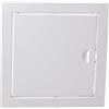 Aqbau® Trappe di Ispezione Bianca - Acciaio Robusto - Chiusura a Pressione (Push-to-Open) - Per Pareti e Soffitti in Cartongesso o Muratura - Accesso a Cavi, Tubi e Vani Tecnici (30 x 30 cm)