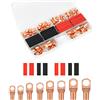SAVITA 120 Pezzi Kit di Terminali Rame, 4/6/8/10/12 AWG Inclusi 60 Pezzi Capicorda Elettrici Capicorda e 60 Guaina Termorestringente Capicorda Elettrici per Crimpatura del Cavo Elettrico