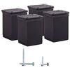 Diforma Set di 4 piedini per mobili moderni regolabili in altezza, profilo angolare: 40 x 40 mm, materiale: alluminio, plastica, viti incluse (4, nero)