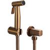 TYMYW Spruzzatore a Mano per Bidet con Tubo Doccia da 1,2 M Kit Doccino per Bidet Wc per La Pulizia Del Bagno Oro Rosa Spazzolato