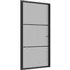 vidaXL Porta Interna 102,5x201,5 cm Nero Opaco in Vetro e Alluminio
