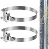 OWDFF Fascetta di Messa a Terra in Acciaio Inox Zincato(2, 8-120mm) | Morsetto di Messa a Terra per Fascette per Cavi Protezione Contro i Fulmini