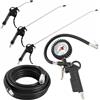 TECPO Set di attrezzi per aria compressa, 10 m + gonfiatore pneumatici + pistola ad aria compressa