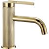 Rea - Rubinetto Bagno Lavabo Argon Gold Low Miscelatore Da Bagno In Ottone Monocomando Caldo E Freddo Regolabile (Oro) 11x5x16,5cm