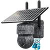 SHIWOJIA 12X Zoom Telecamera di Sorveglianza 4G Esterna solare con SIM, 2K 360° PTZ Fotocamera da Caccia 4G con Visione Notturna, Rilevamento del Movimento, Audio Aidirezionale, Rilevamento Animali