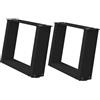 vidaXL Gambe per Tavolino da Caffè a Forma di U 2 pz Nere 50x(30-31) cm