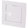 Aqbau® Trappe di Ispezione Bianca - Acciaio Robusto - Chiusura a Pressione (Push-to-Open) - Per Pareti e Soffitti in Cartongesso o Muratura - Accesso a Cavi, Tubi e Vani Tecnici (20 x 20 cm)