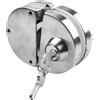 YobiLife Serratura per porta in vetro in acciaio inox con doppi bulloni, comando scorrevole, adatta per porte in vetro senza cornice da 8-12 mm, include chiave esterna e pomello interno