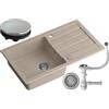 myQ Seul 11 myGranit - Lavello singolo in granito, 770 x 440 x 175 mm, armadio a partire da 50 cm (beige)