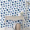 FENTIS Carta da Parati Autoadesiva Blue Dots Rivestimento in Vinile Plastico Bianco Adesivo Rotoli di Carta Adesiva Peel and Stick per Cucina Soggiorno Armadio Piano di Lavoro Bagno 44,5x1000cm