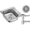 QUADRON Lavello moderno in acciaio inox | dimensione 45 cm colore: satinato | lavello JOE a vasca singola | lavello da cucina | scarico incluso | lavello in acciaio inox adatto a mobili da 45 cm
