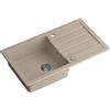 QUADRON Lavello da Cucina in Granito a vasca singola, dimensioni 77 x 44 x 17,5, colore: beige, JERRY 111 Lavello a vasca singola, Lavello in Granito, con sifone e scarico manuale