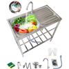 Jpquantrics Catering Lavello In Acciaio Inox Lavello Cucina Commerciale 1 Vasca Lavatoio Da Esterno con Rubinetto 75x40xH75cm Cucina Professionale Lavandino Lavello Portatile per Ristorante Bar Garage Cortile