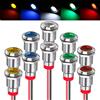 RUNCCI-YUN 10pcs12V-24V 12mm LED Pannello Pilota Cruscotto Spia Indicatore Lampada Auto Furgone Barca Indicatore Luminoso Lampada Pilota Cruscotto (rosso blu verde giallo bianco)