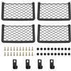 LMSAWK Rete Bagagliaio Auto(36.5 * 18.5cm), 4 Pezzi Rete Portaoggetti Tasca Organizer, Rete Elastica, con Viti, Coperchio e Gancio, con Viti, per Camper, Barche, Automobili
