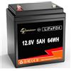 MOUDENSKAY Batteria al litio 12V 5Ah LiFePO4 Batteria