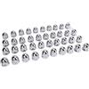 CFTGIW Cappucci Copridado Cromati da 33 Mm, Plastica ABS Cromata Resistente alla Ruggine, Stile Flangia a Pressione, Universale per la Maggior Parte dei Camion e Rimorchi (40 Pezzi)