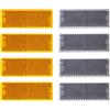 BEIJISTAR Kit Riflettore per Rimorchio, 4 Giallo Catarifrangente, 4 Bianco Catarifrangente, Catarifrangente Autoadesivo Rettangolare, per Camion Rimorchio RV Caravan