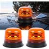 Qiping Luce LED lampeggiante arancione 12-24V, 10 modalità di lampeggiante trattore di emergenza amber - faro rotante Stroboscopica- E-mark - Impermeabile IP67