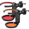 Quorumsg 2 Pezzi Universale Portabicchieri Auto, Regolabile e Pieghevole Portabicchieri per Auto, Portabevande Include Supporto Magnetico per Telefono, per Caffè, Bevande(Colore Arancione, Rosso)