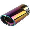 JNNJ Terminale Di Scarico per Auto, Terminale Di Scarico per Auto in Acciaio, Auto Curvo Scarico Coda Punta Fine Tubo Colpo Paraurti Trim Steel, Accessori di ricambio per auto(Dritto-Multicolor)