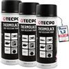 TECPO Vernice spray termica, 3 x 400 ml, vernice per pinze del freno, vernice di scarico, resistente al calore, ad asciugatura rapida, nero opaco, protegge dalla ruggine