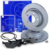 Generico ATE Set di freni per asse posteriore incl. dischi freno posteriori ¯ 300 mm ventilati e pastiglie freno posteriori + contatto di usura Compatibile con BMW Serie 1, Serie 3