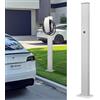 Ufixed Piedistallo Bianco Aurora per Caricabatterie EV da Esterno, Supporto per Cavo Tesla, Palo per Wallbox Domestica | Resistente e Facile da Installare