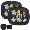 EASYKEENECOM Protezione solare per auto per bambini con protezione UV, parasole per finestrini auto per bambini con 10 ventose e simpatici motivi di animali (Forest Animals)