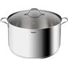 Tefal Intuition XL Pentola di coccio con coperchio in vetro, acciaio inox, induzione, 26 cm, 35x35,2x18,4 cm, 6,5 l, argento