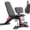 Boudech Kinetix - Panca da Fitness Multifunzione Pieghevole 62,5x89,2 cm Con Elastici Inclinabile in Acciaio Nero