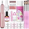 Saviland Kit Per Unghie Acriliche Per Principianti: Polvere Acrilica Rosa/Bianco/Trasparente Pennello Per Unghie Liquido Acrilico Trapano Elettrico Per Unghie Primer Per Unghie Top Gel Kit Per Unghie