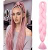 MY-LADY Extension per Treccine Africane 60cm 100g Treccine Extension Capelli Sintetici Jumbo Braiding Hair Crochet Twist Rosa